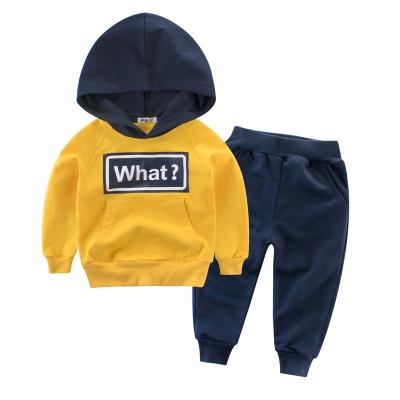 China New Casual Spring Set Boy's Clothing Baby Two Piece Hoodie Printed Quality Warm Set for sale