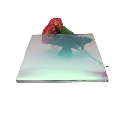 China Contemporary Colored Gradient Glass Color Supply Iridescent Coated Dichroic Sheet Art Glass Glass For Building for sale