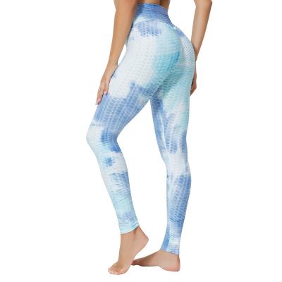 China Breathable Cheap Cost New Plus Size Sexy Tie Dye Gym Fitness High Waist Sport Wear Women Women Yoga Pants Gaiters for sale