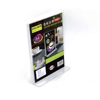 China Wholesale T Shape Double Sign Menu Holder Horizontal or Vertical Brochure Holder A5 for sale