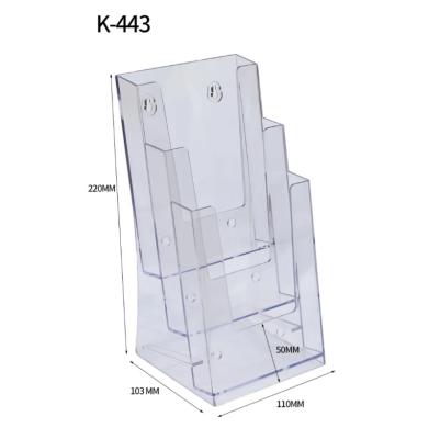 China Catalog Display Factory Sales 1/3 A4 Brochure Rack Catalog Listing Display Wall Mounted Desktop Rack for sale