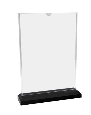 China PS A7 Menu Rack Card Holder Advertising Cardboard Display Table Sign Holder Business Double Sided Display Stand For Company Or School for sale