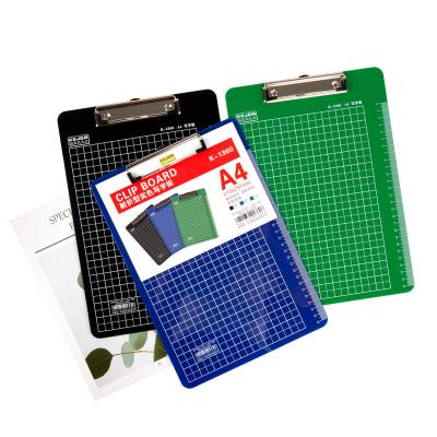 China Office School Stationery Kejea Price Solid Soft Edges Good Paperweight Hard Care Writing A4 Clear Plastic Clipboard With Ticking Mark for sale