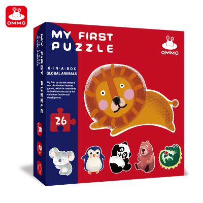 China Big Piece Floor Puzzle Customized High Quality 6-In-A-Box Big Piece Board Game Brain Teaser Toddler Toy My First Puzzle For Kids for sale