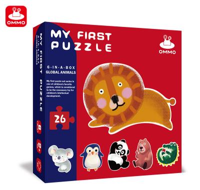 China High Quality Custom Large Block Floor Piece Big Puzzle Block Board Game Toddler Toys 6 in 1 Box My First Kids Puzzles for sale