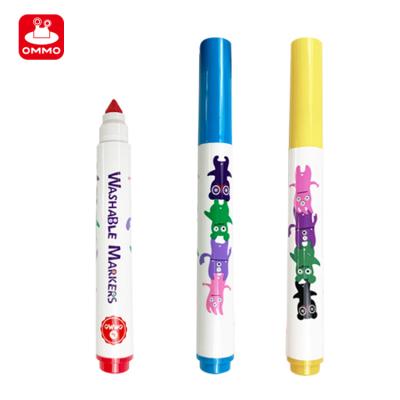 China Custom Ink 12 Colors Color Graffiti Drawing Special Round Tip Art Washable Erasable Marker Pens for sale