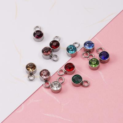 China Wholesale Stainless Steel FASHIONABLE 12 Lucky Stone Diamond Cup Pendant DIY Accessories for sale