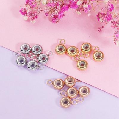 China FASHIONABLE Adjustable Jewelry Accessories 18k Stainless Steel Bracelet Necklace DIY Silicone Ring Setting Beads for sale