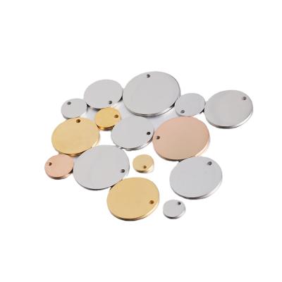 China TRENDY Stainless Steel Blank Or Engraved Round And Jewelry Accessories 6-30mm Disc Pendant For DIY Necklace for sale