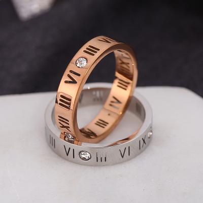 China Portable Hot Sale 18k Ring Stainless Steel Couples Ring Fashion Titanium Steel Jewelry for sale