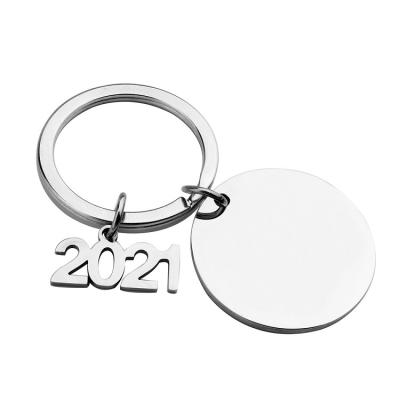 China Fashionable Engraved Custom Stainless Steel Key Chain Safety Letter Key Chain Inspirational Gift for sale