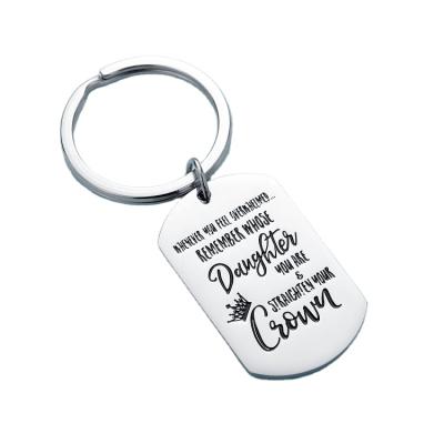 China Fashionable Stainless Steel Key Chain Unisex Wholesale Rectangle Shape Cheap Customized Key Chain for sale