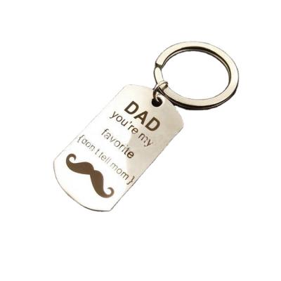 China Fashionable Mirror Polished Stainless Steel Key Chain Beautiful And Elegant Engraved English Letter Key Chain for sale