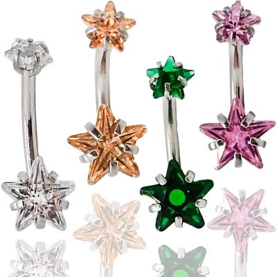 China Hiphop Crystal Belly Navel Ring Stainless Steel Belly Navel Ring Piercing Jewelry Belly Navel Ring for sale