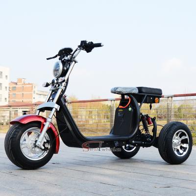 China Electric scooter 3 wheel 2000W 60V 40AH unisex battery electric scooter with pedal scooter with spark citycoco for sale