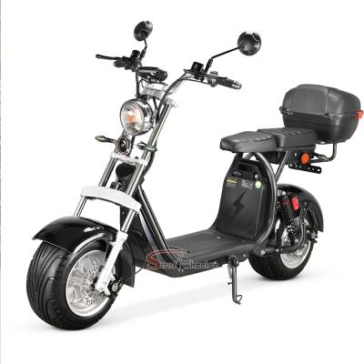 China Cheap electric motor scooter motorcycle 60V 20AH lithium battery electric scooter unisex big citycoco electric motor for sale