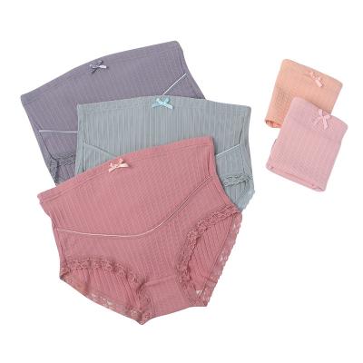 China Breathable Underwear (Five Pack) Large Size High Waist Lace Up Abdomen Support Adjustable Rib Maternity Panties for sale