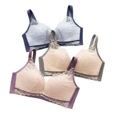 China Pregnant Women Breathable Underwear Nursing Bra No Steel Ring Lace Front Buckle Postpartum Maternity Nursing Bras for sale