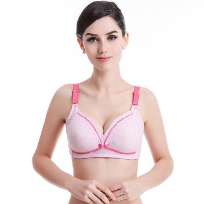 China Button Color Breathable Open Cotton Nursing Bra Pregnant Women Underwear No Rims Maternity And Nursing Bras for sale