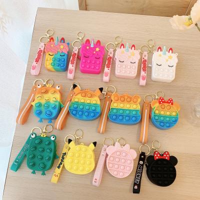 China Sensory Purse itting Toy Decompression Gift Pop Itting Squishy Mini Wallet Kids Bag Silicone Coin Squishy Toys Bubble Pop Push Bag 2022 Unicorn Pop Itting for sale