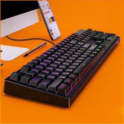 China K200 Plug and Play Computer Accessories Slim Cable USB Led RGB Backlight PC Switch Gaming Mechanical Keyboard for sale