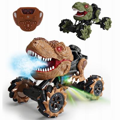 China Vehicle Auto Return Remote Control Dinosaur Toys Rechargeable 2.4GHz 4WD Off Road RC Monster Truck 360 Degree Rotation Stop Drift Car For Kids for sale