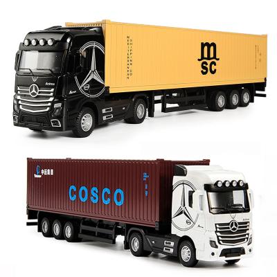 China 1/36 Alloy Truck Toy Car Model Removable Engineering Die-Cast Lorry Vehicle With Light Pull Diecast Transport Container Back Toy For Boys for sale