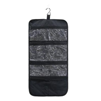 China Factory Supply Good Price Polyester Travling Makeup Storage Bags Black Wash Organizer for sale