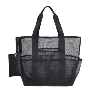 China Fashion Factory Directly Sell Suppleir Wholesale White Green Blue Black Tote Beach Net Bag Mesh for sale