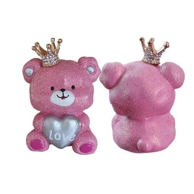 China Valentine's Day Gifts Home Decoration Cute Bear Ornaments Resin Crafts Making Holiday Valentine for sale