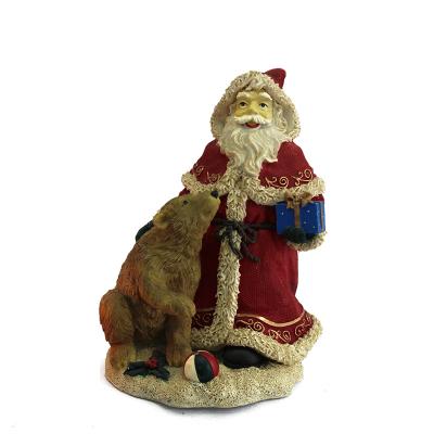 China Hot Sale Christmas Holiday Decoration Customizable Scene Antique Resin Santa Claus Doll Set for sale