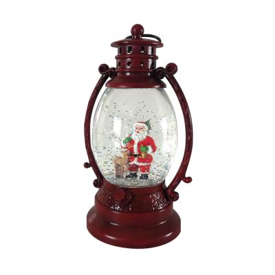 China 2021 Europe Festival Decor Christmas Water Lantern Hot Selling Rotating Snow Globe Lantern for sale