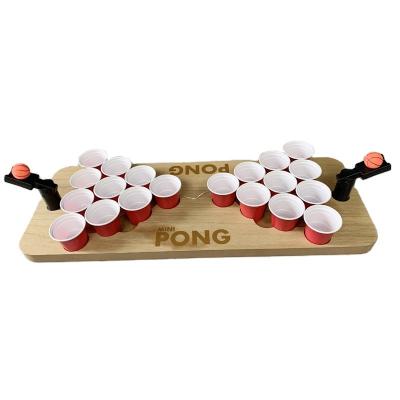 China Mini Beerpong Game Wooden Beerpong Drinking Game for Game and Holiday Entertainment for sale