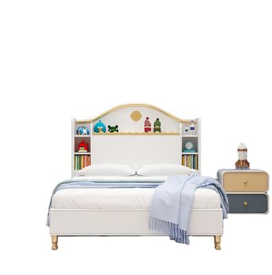 China Modern solid wood bed for bedroom 1.2m children's furniture wooden bed modern creative gold single bed children for sale