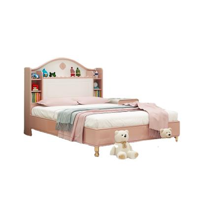 China Mediterranean Wooden Modern Minimalist Princess Kids Bedroom Furniture 1.2m Single Bed Kids Beds for sale