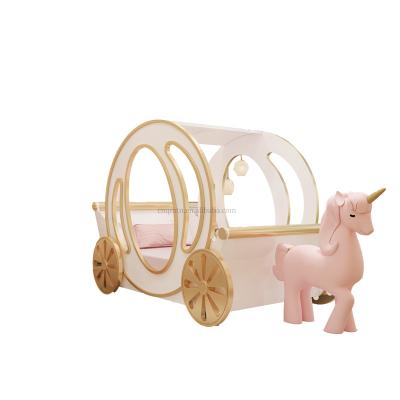 China Eco-friendly Pumpkin Car Design Kids Trolley Bed Luxury Materials Kids Furniture for sale