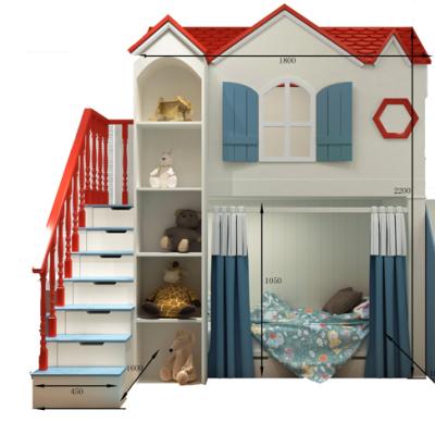 China American Country Sample Provided Bunk Bed With Furniture Modern Single Bed Kids Solid Wood With Cabinets And Ladder Slide for sale