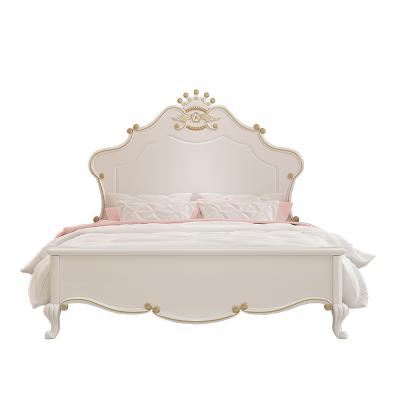 China Girl 1.2m Rose Castle Princess Crown Princess French Modern Light Luxury Girl's Single Bed Dream Solid Bed for sale