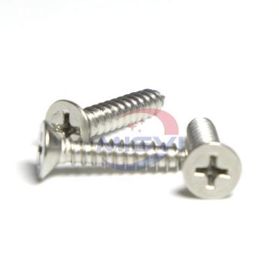 China Flat MISVI DIN7982 A2 A4 Cross Recessed CSK Flat Head Self Tapping Screw for sale