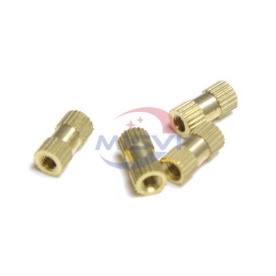 China Heavy Industry Supply M3 M4 M5 M6 M8 Brass Hot Melt Double Knurled Insert Nuts for Plastic for sale