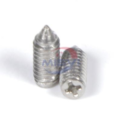 China Cone Point High Quality SS304 M3 M4 M5 Phillips Drive Cone Point Grub Screws for sale