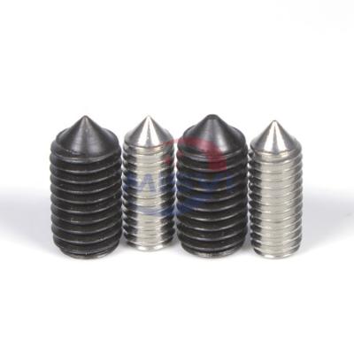 China Cone Point China Manufacturer Supply Steel High Strength Cone Point Hex Socket Grub Black Screws for sale