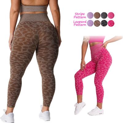 China Breathable Women Leopard Print Butt Booty Workout Yoga Pants High Waist Compression Fitness Tights Contour Seamless Sports Gym Leggings for sale