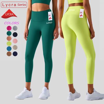 China New Colors Girls Women Breathable Polyamide Lycra Compression Stretchy Yoga Pants High Lift Luxury Workout Butt Waist Running Gym Gaiters for sale