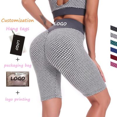 China Custom Breathable High Stretch Butt Women Honeycomb Yoga Tight Lifting Gym Shorts Booty Proof Fitness Exercise Workout Squat Shorts for sale