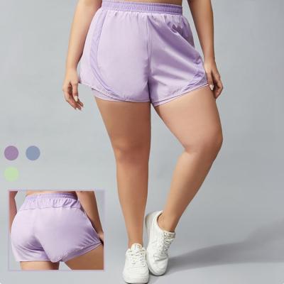 China US/EU Size S-4XL Casual Quick Dry Plus Women's Fitness Breathable Shorts With Striping Mesh Breathable Running Shorts For Fat Girls for sale