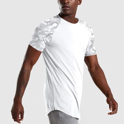 China Anti-Wrinkle US/EU Size Summer Mens Short Sleeve Cotton Fitness T-shirts Color To Contrast Soft Breathable Printed Running Sports T-shirt for sale