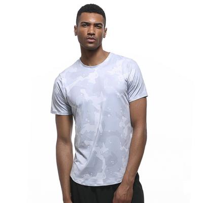 China Breathable US/EU Plus Size Men's Digital Printed Casual Training Shirts Round Bottom Polyester Fitness Sports T-Shirt for sale