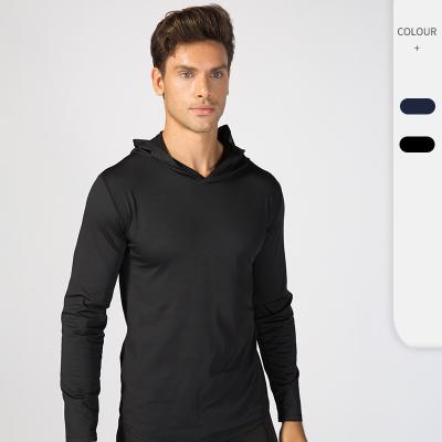 China Anti-Wrinkle Men's Sportswear Sports Fitness Tops On Workout Leisure Hoodies Moisture Wicking Lightweight Exercise Sweatshirt Pullover for sale