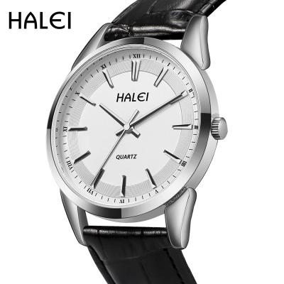 China HALEI Fashion Brand Luxury Watch Luxury Men's Watch Water Proof Leather Men's Quartz Watches for sale